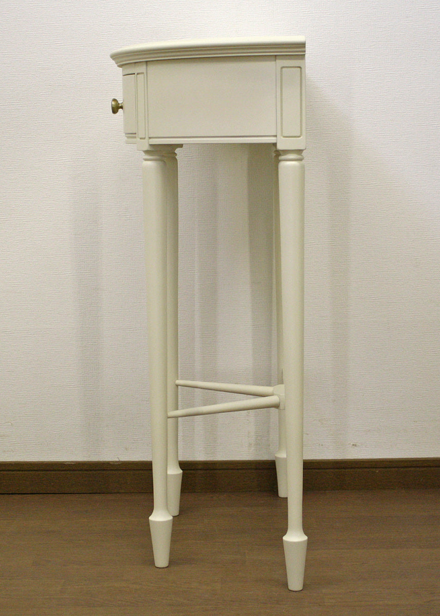 コンソールテーブル 半円 アンティーク ホワイト 木製 クラシック 白家具 姫 プリンセス おしゃれ かわいいフルールWH 東海家具 784335