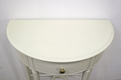 コンソールテーブル 半円 アンティーク ホワイト 木製 クラシック 白家具 姫 プリンセス おしゃれ かわいいフルールWH 東海家具 784335