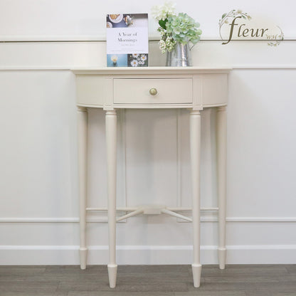 コンソールテーブル 半円 アンティーク ホワイト 木製 クラシック 白家具 姫 プリンセス おしゃれ かわいいフルールWH 東海家具 784335
