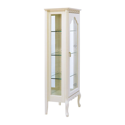 キャビネット ホワイト アンティークホワイト 東海家具 ガラスケース キュリオケース 木製 クラシック 白家具 フルールWH 793467