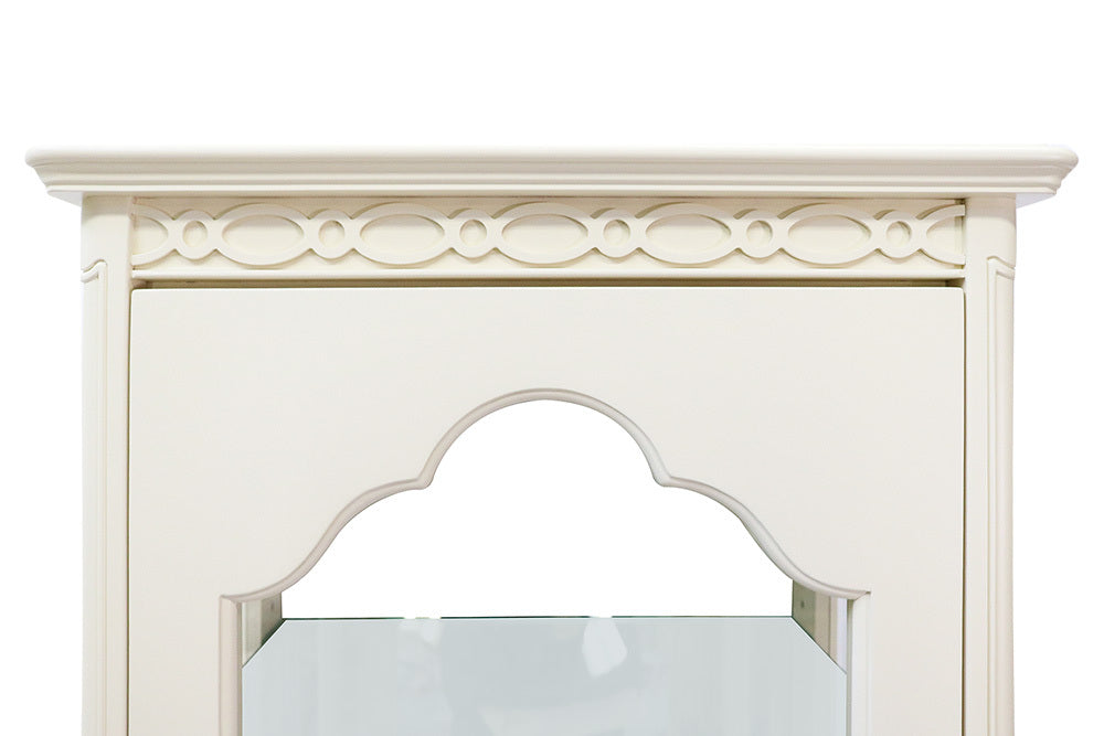 キャビネット ホワイト アンティークホワイト 東海家具 ガラスケース キュリオケース 木製 クラシック 白家具 フルールWH 793467