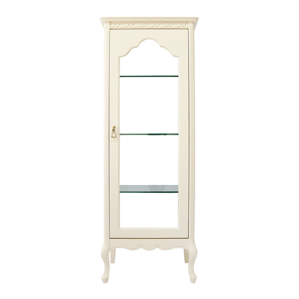 キャビネット ホワイト アンティークホワイト 東海家具 ガラスケース キュリオケース 木製 クラシック 白家具 フルールWH 793467