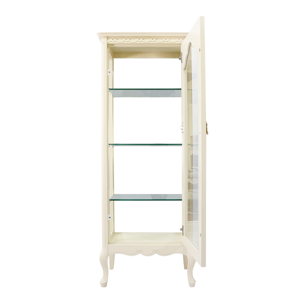 キャビネット ホワイト アンティークホワイト 東海家具 ガラスケース キュリオケース 木製 クラシック 白家具 フルールWH 793467