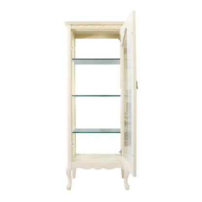 キャビネット ホワイト アンティークホワイト 東海家具 ガラスケース キュリオケース 木製 クラシック 白家具 フルールWH 793467