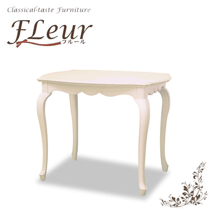 ダイニングテーブル 2人用 白 85cm アンティークホワイト 木製 クラシック 白家具 姫 プリンセス おしゃれ かわいいフルールWH 東海家具 404165