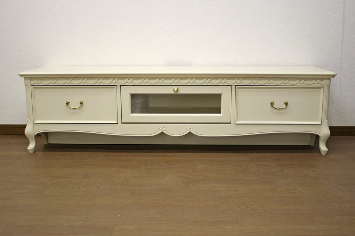 テレビ台 ローボード 150cm アンティークホワイト東海家具 テレビボード 木製 クラシック 白家具 姫 プリンセス フルール WH 784120