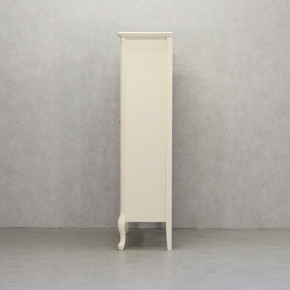 キャビネット ガラスケース 本棚 飾り棚 72cm幅 アンティークホワイト おしゃれ かわいい 東海家具 フルール 784816