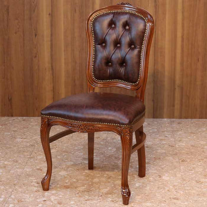 イタリア ダイニングチェア ブラウン・本皮