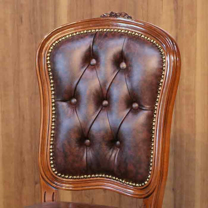 イタリア ダイニングチェア ブラウン・本皮