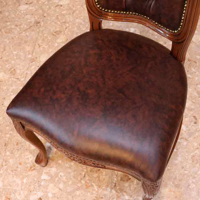 イタリア ダイニングチェア ブラウン・本皮