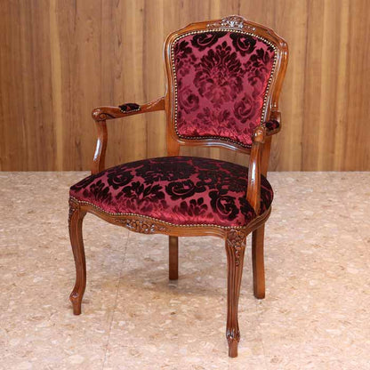 イタリア 一人がけ ソファ 木製 レッド・ルミナ アームチェア