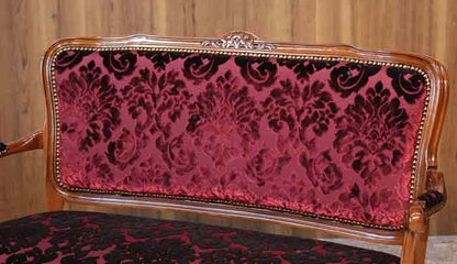 イタリア 二人がけ ソファ 木製 レッド・ルミナ  サロンソファ