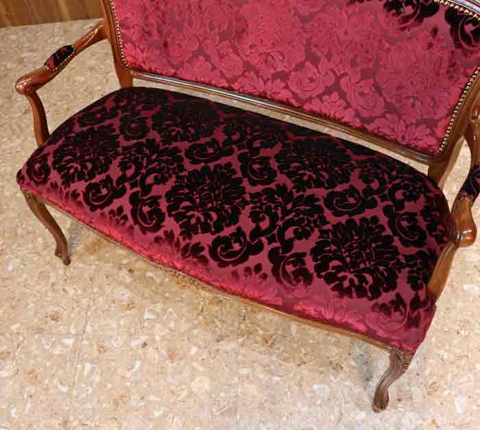 イタリア 二人がけ ソファ 木製 レッド・ルミナ  サロンソファ