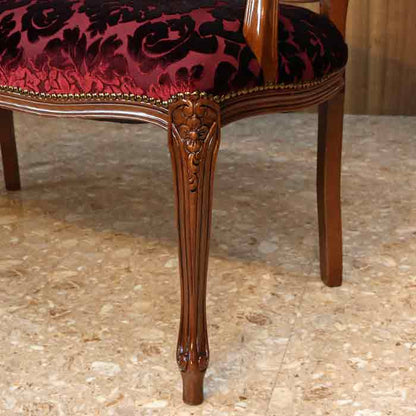 イタリア 二人がけ ソファ 木製 レッド・ルミナ  サロンソファ