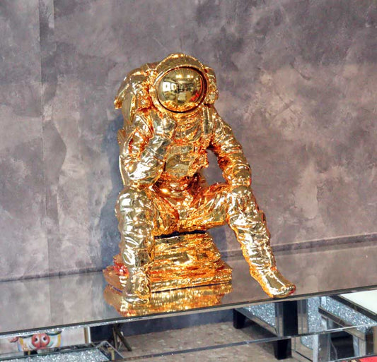 宇宙飛行士 オブジェ 置物 ゴールド 風水 金運 縁起物