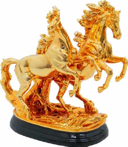 馬の置物 オブジェ ツインホース 風水 縁起物 オーナメント