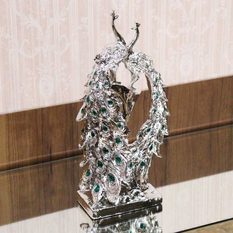 孔雀の置物 オブジェ  風水 縁起物 オーナメント