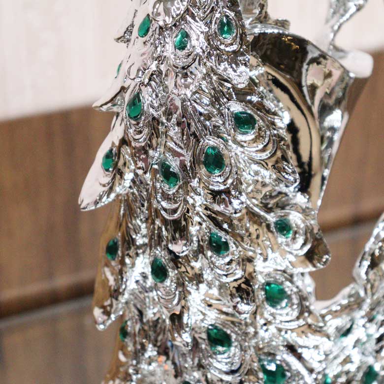 孔雀の置物 オブジェ  風水 縁起物 オーナメント