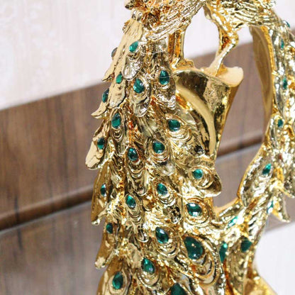 孔雀の置物 オブジェ  風水 縁起物 オーナメント