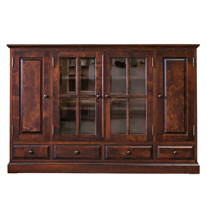 北海道民芸家具 国産家具 W150cm サイドボード ローボード ブラウン 北海 アンティーク