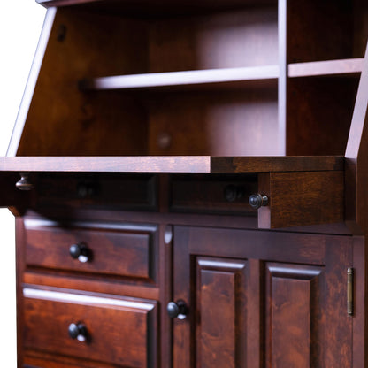 北海道民芸家具 国産家具 W90cm ライティングデスク ブラウン 北海 アンティーク