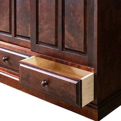 北海道民芸家具 国産家具 W105cm 抽戸 引戸 本棚 書棚 ブックシェルフ ブラウン 北海 アンティーク