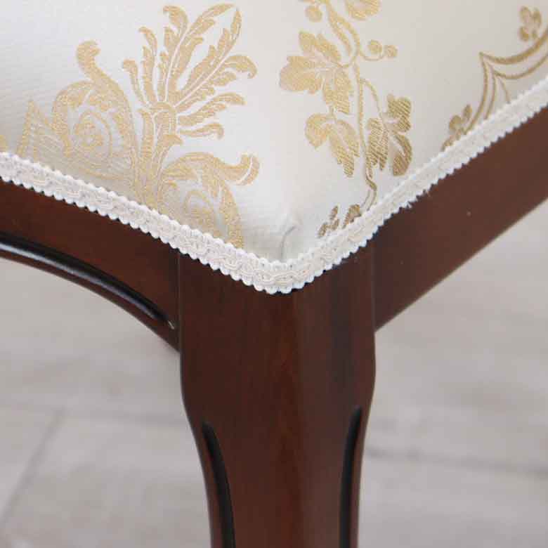 ダイニングチェア イタリア ベージュ 木製 猫脚 TX-BEIGE