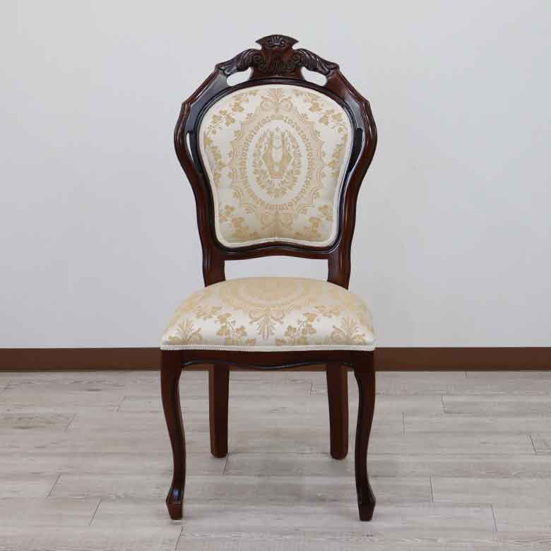 ダイニングチェア イタリア ベージュ 木製 猫脚 TX-BEIGE