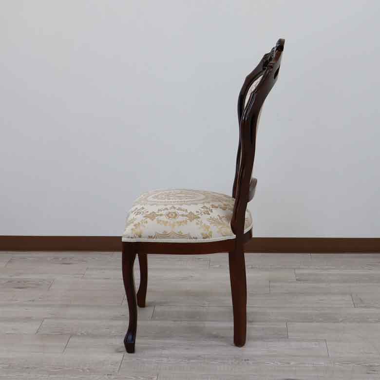 ダイニングチェア イタリア ベージュ 木製 猫脚 TX-BEIGE