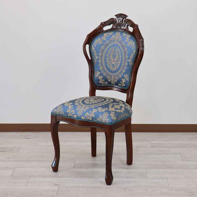 ダイニングチェア イタリア ブルー 木製 猫脚 TX-BLUE