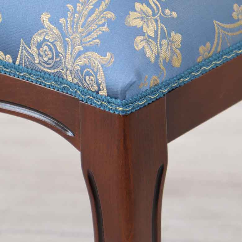 ダイニングチェア イタリア ブルー 木製 猫脚 TX-BLUE