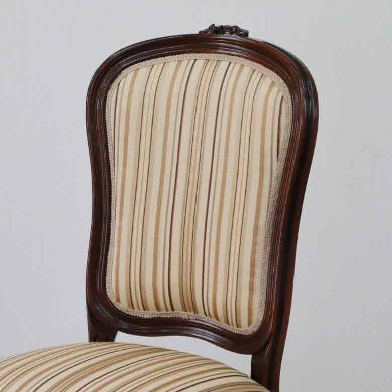 イタリア ダイニングチェア 猫脚 ミックスストライプ