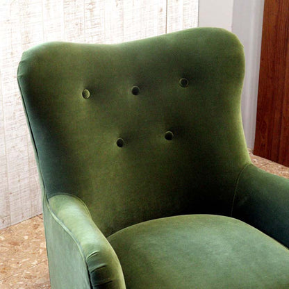 ジェニファーテイラー 1Pソファー グリーン LaRosa ソファ 一人がけ デラックスソファ ベロア JENNIFER TAYLOR