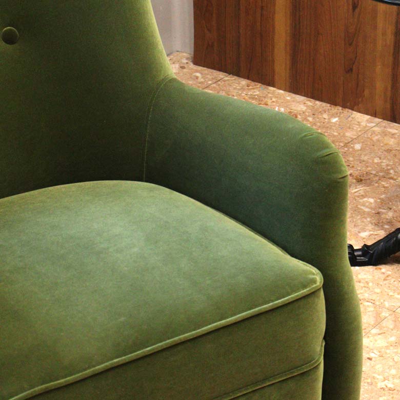 ジェニファーテイラー 1Pソファー グリーン LaRosa ソファ 一人がけ デラックスソファ ベロア JENNIFER TAYLOR