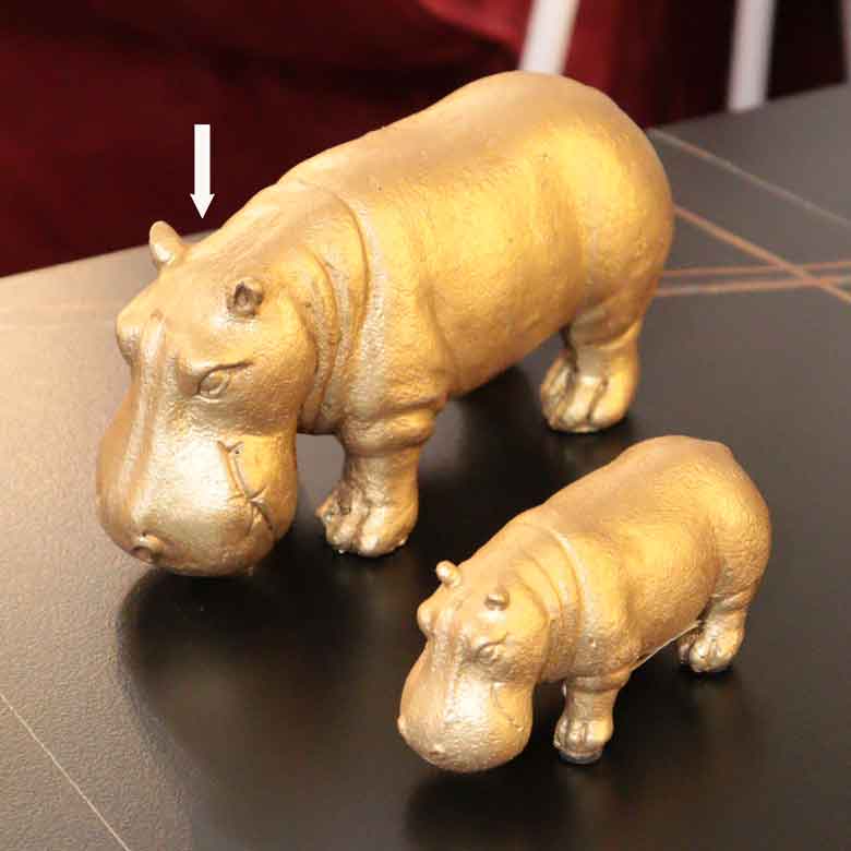 ゴールデンヒポ カバのオブジェ Lサイズ  置物 オーナメント