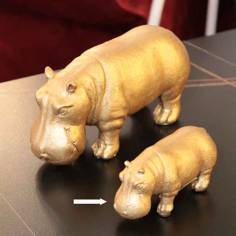 ゴールデンヒポ カバのオブジェ Sサイズ 置物 オーナメント