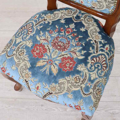 イタリア ダイニングチェア ブルー・金華山 猫脚