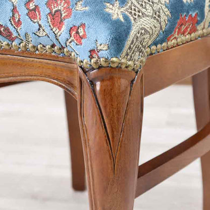 イタリア ダイニングチェア ブルー・金華山 猫脚