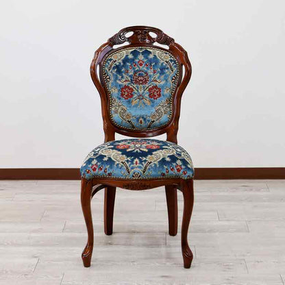 イタリア ダイニングチェア ブルー・金華山 猫脚