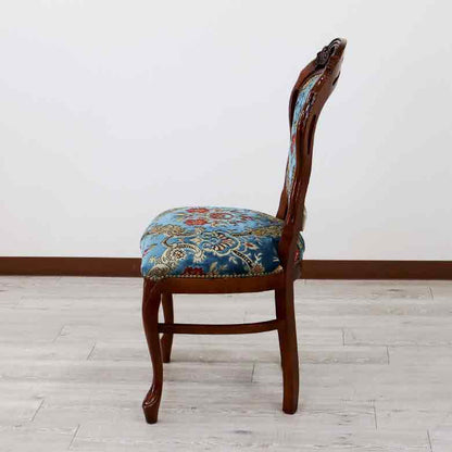 イタリア ダイニングチェア ブルー・金華山 猫脚