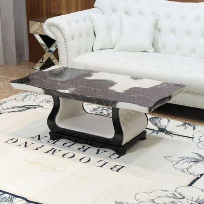 センターテーブル 120cm COW 大理石 リビングテーブル ミックス