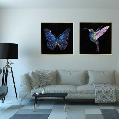 アートフレーム バタフライ 80㎝ クリスタルピクチャー ウォールデコ