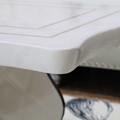 センターテーブル 120cm ブラック 大理石 リビングテーブル クリスタルホワイト