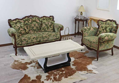 センターテーブル 120cm ブラック 大理石 リビングテーブル クリスタルホワイト