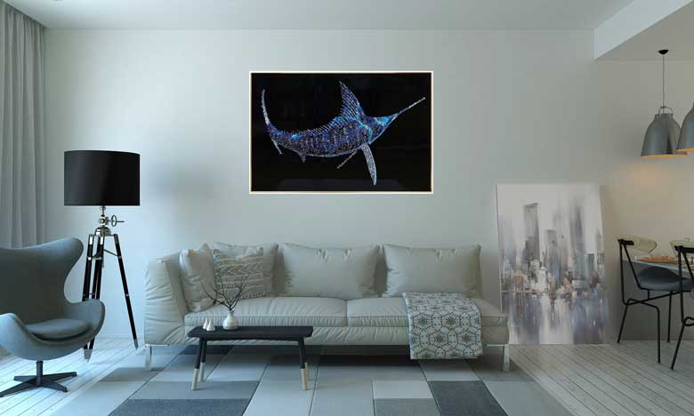 アートフレーム メカジキ 120㎝ クリスタルピクチャー ウォールデコ ソードフィッシュ