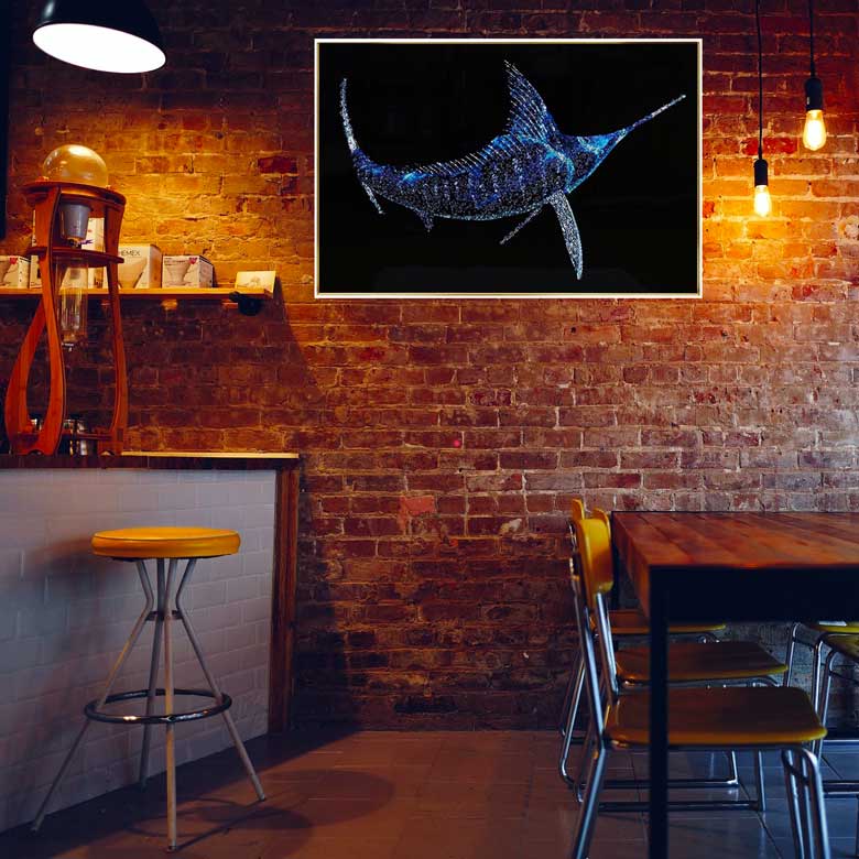 アートフレーム メカジキ 120㎝ クリスタルピクチャー ウォールデコ ソードフィッシュ