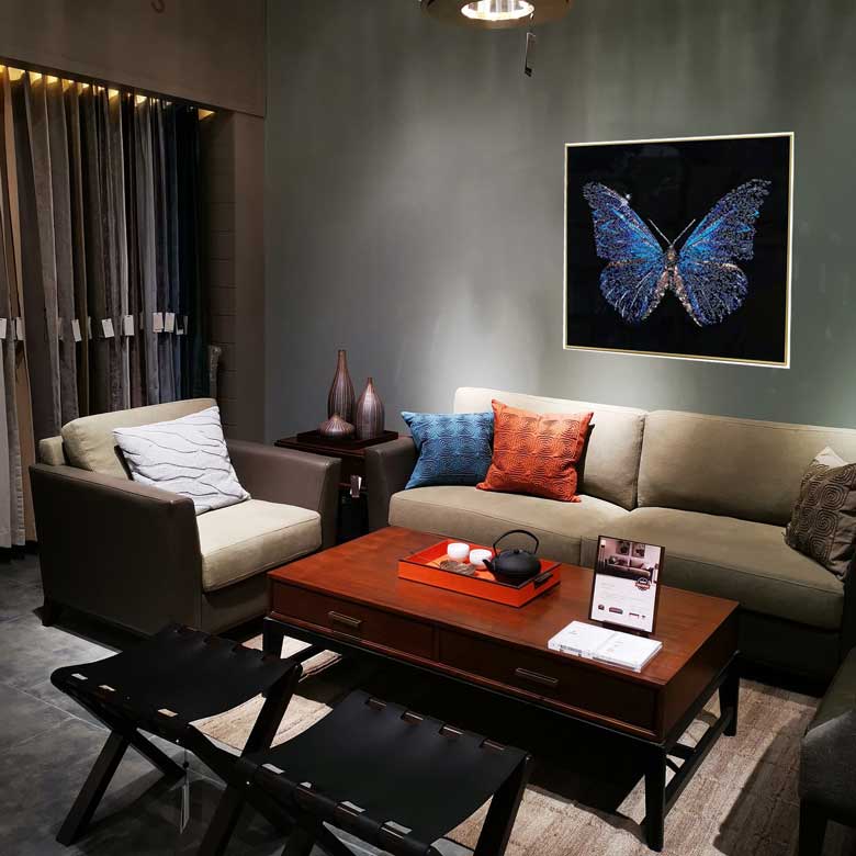 アートフレーム バタフライ 80㎝ クリスタルピクチャー ウォールデコ