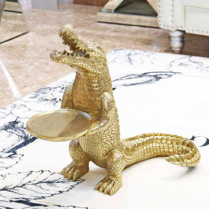 ワニバトラー オブジェ ゴールド ラグジュアリーオブジェ ワニ テーブル