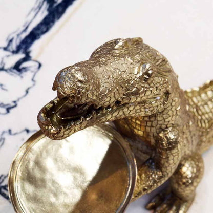 ワニバトラー オブジェ ゴールド ラグジュアリーオブジェ ワニ テーブル