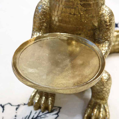 ワニバトラー オブジェ ゴールド ラグジュアリーオブジェ ワニ テーブル